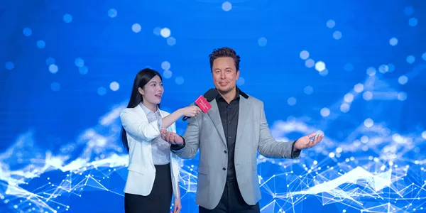 Elon Musk wax figure at Madame Tussauds Hong Kong.