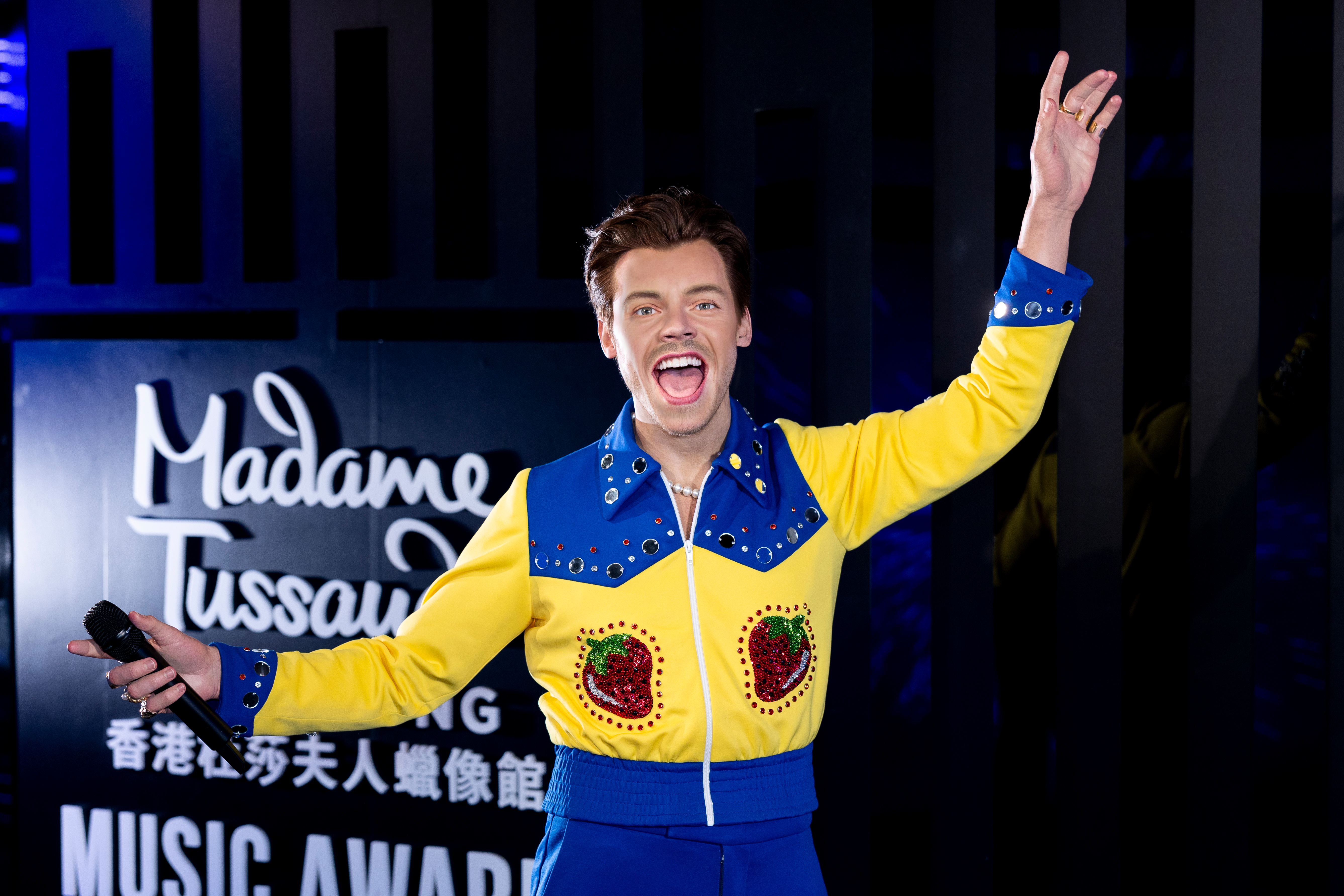 Harry Styles wax figure limited display at Madame Tussauds Hong Kong.