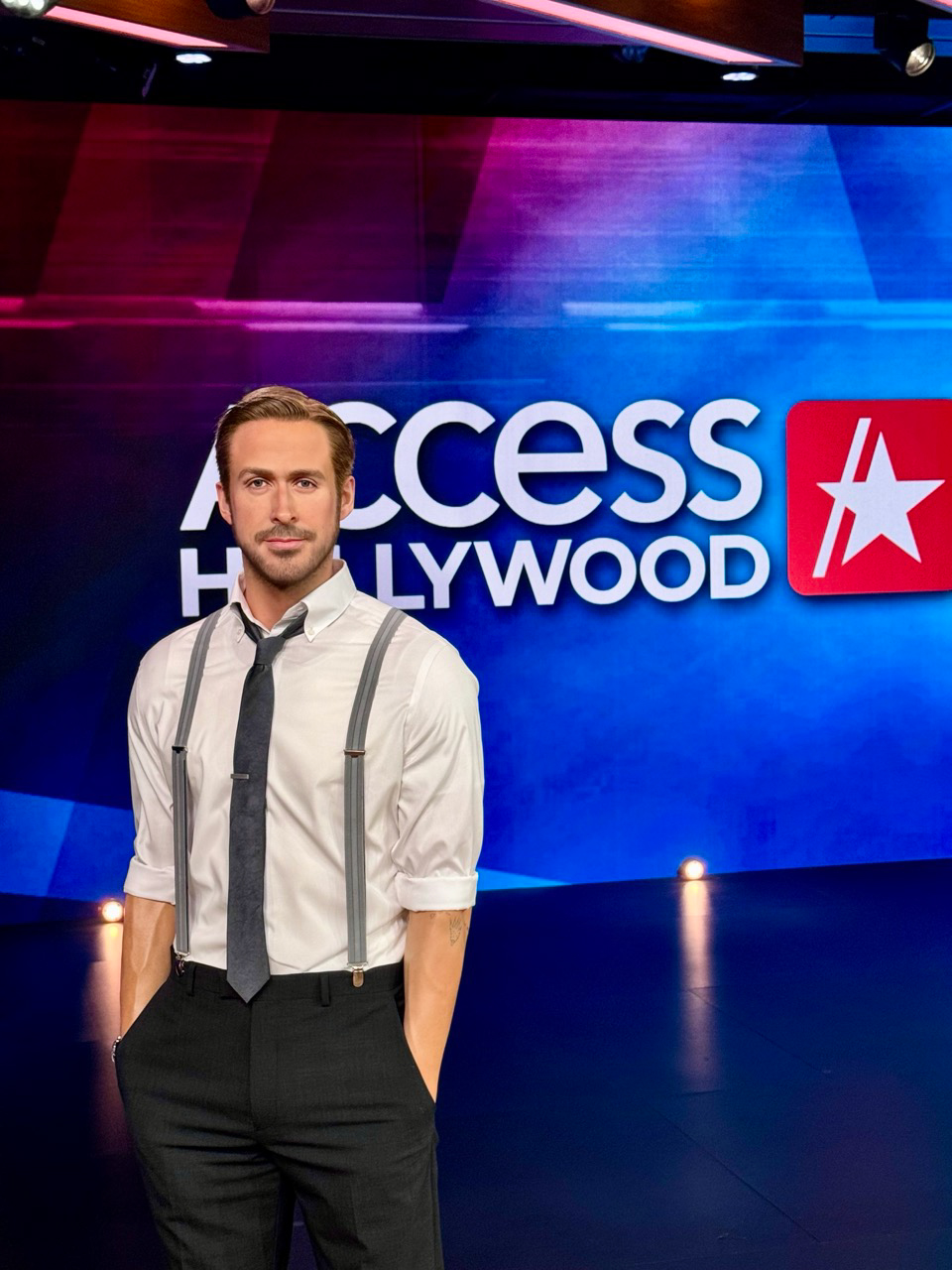 Madame Tussauds Hollywood's Wax figure of Ryan Gosling Appearing on Access Hollywood