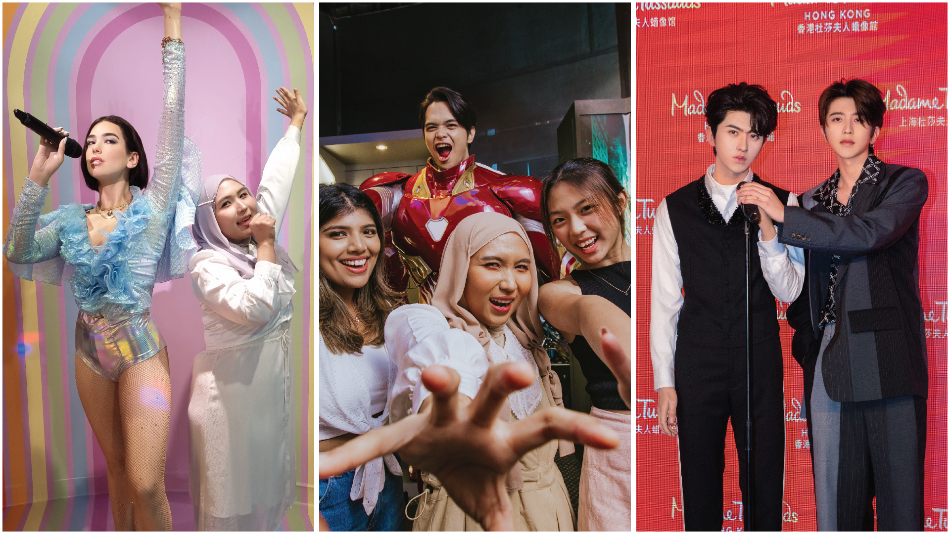 Dua Lipa, Iron Man and Cai Xu Kun in Madame Tussauds Singapore 