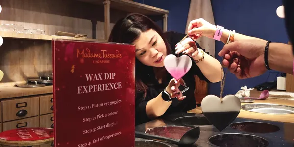 Heart shaped icon wax dipping