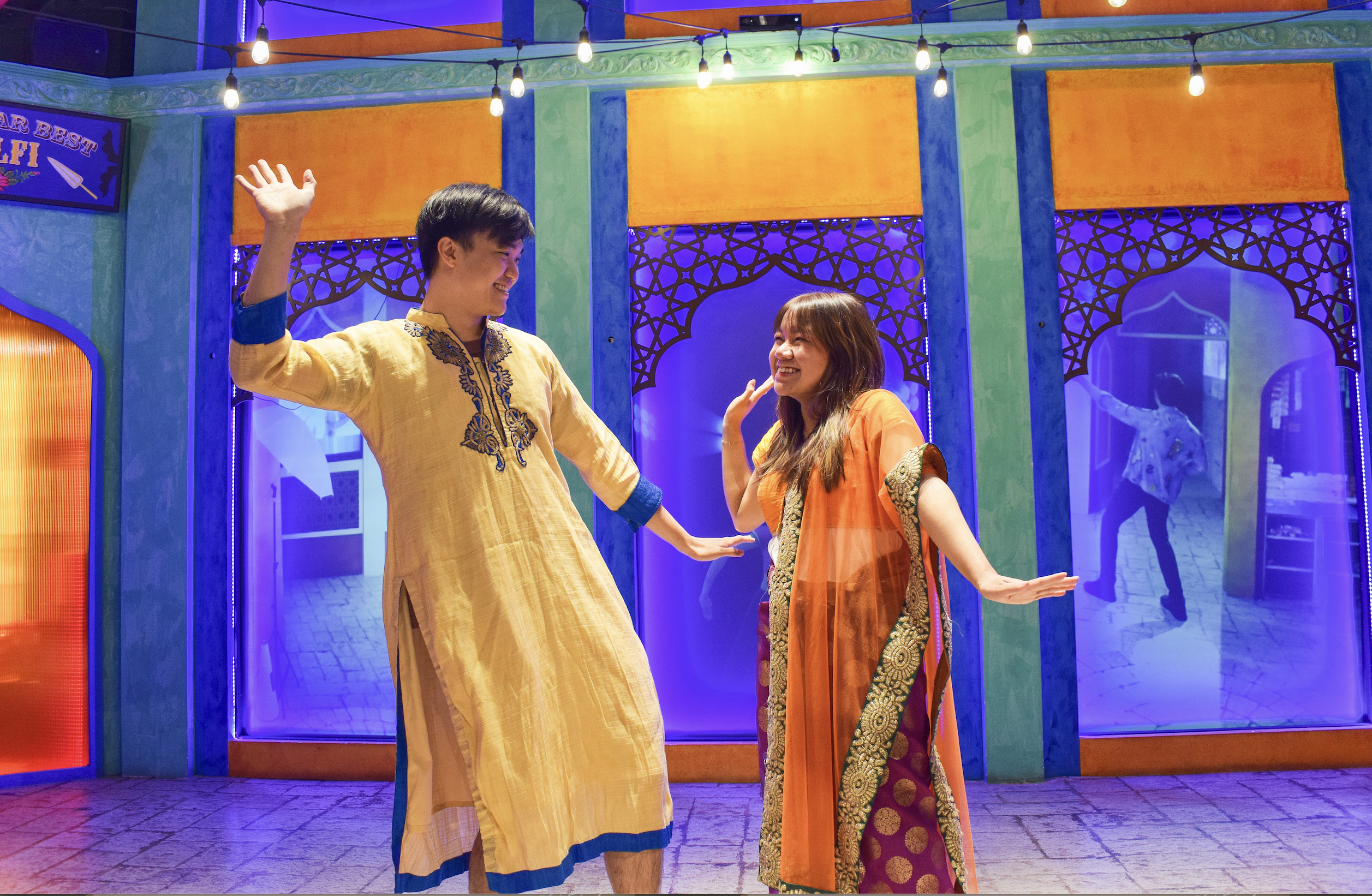 Young couple dressed in Indian traditional costume