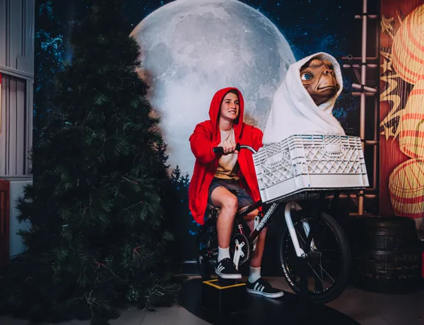 Boy Riding ET's Bike