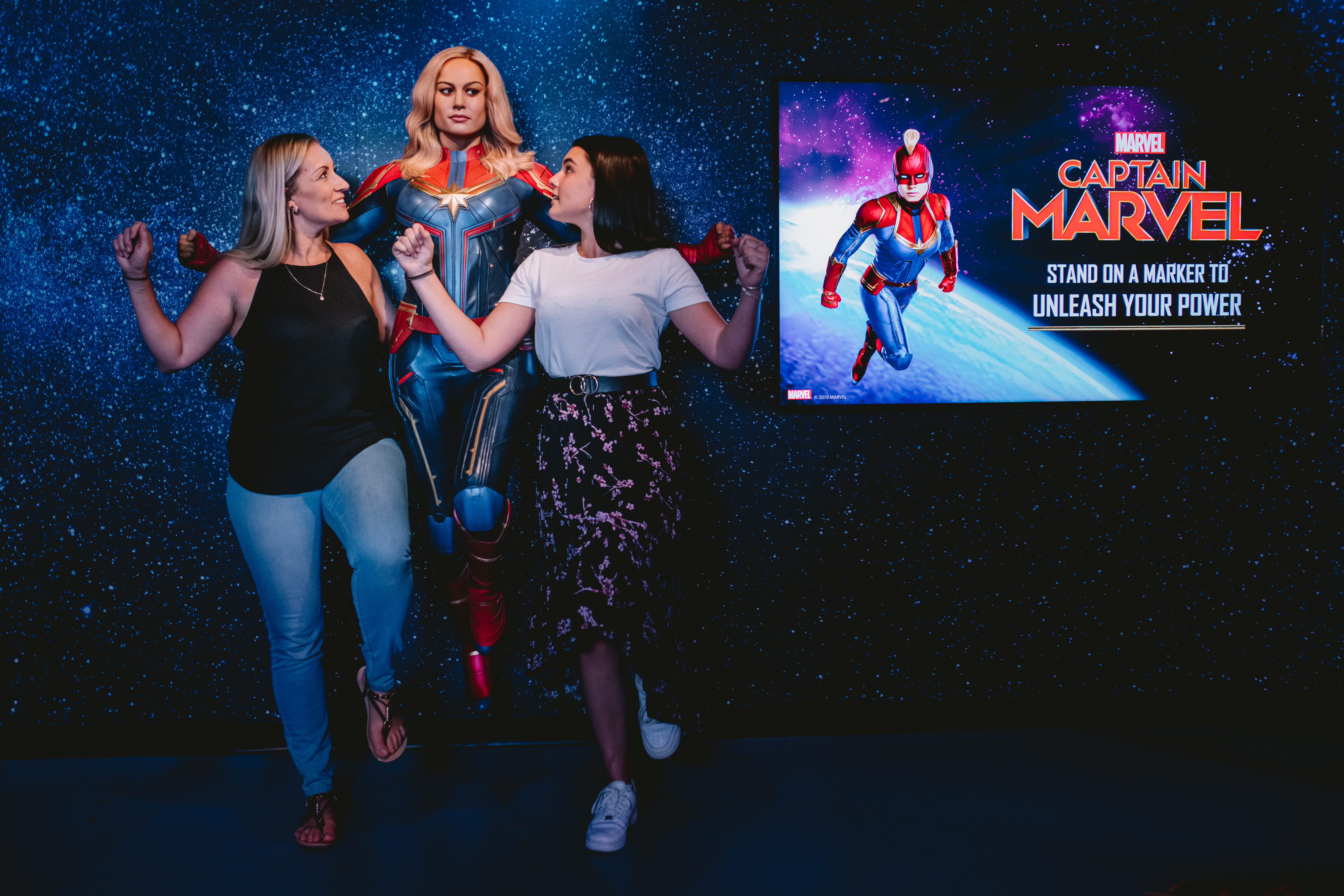 Madame Tussauds Sydney Guests Posing With Captain Marvel