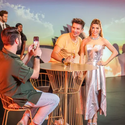 Guests with Dannii Minogue Wax Figure