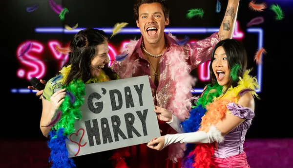 Guests with Harry Styles Wax Figure