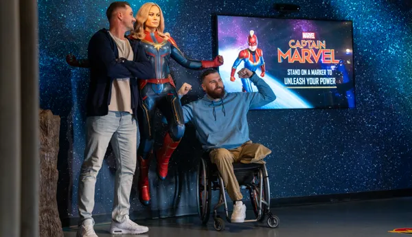 Guests Interacting With Captain Marvel
